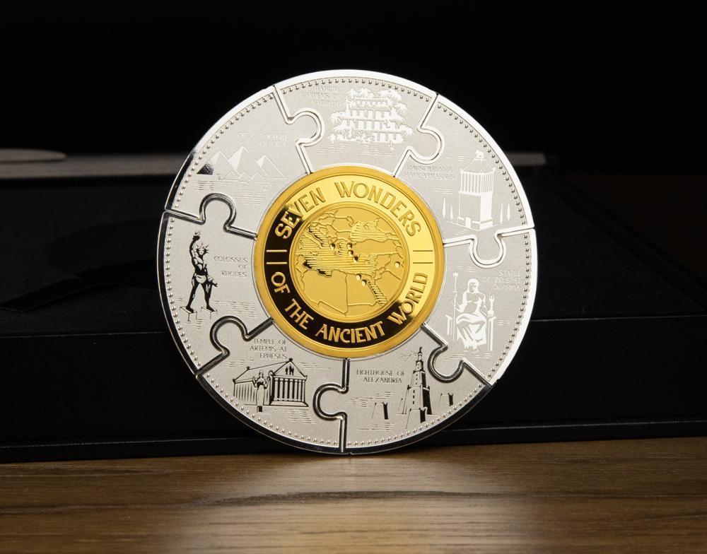 ☆激レア☆『世界の七不思議』SILVERインゴット・ピサの斜塔・品位：.800 WONDERS OF THE WORLD 8x5 Oz Silver Coin 25 Francs Burundi 2024