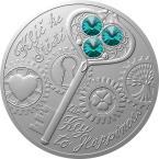Mints Coins - KEY OF HAPPINESS Crystal Coin 1 Oz Silver Coin 2$ Niue 2022