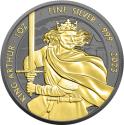 Mints Coins - KING ARTHUR Gold Ruthenium 1 Oz Silver Coin 2£ United Kingdom 2023