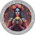 Mints Coins - WOMAN WITH SKULL Dia de los Muertos 1 Oz Silver Coin 1000 Francs Cameroon 2025