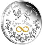 Mints Coins - ONE LOVE 1 Oz Silver Coin 1$ Australia 2022