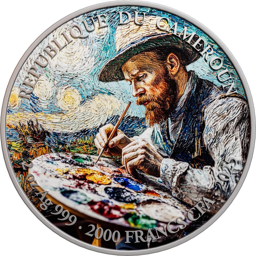 STARRY NIGHT 2 Oz Silver Coin 2000 Francs Cameroon 2025 | Mints