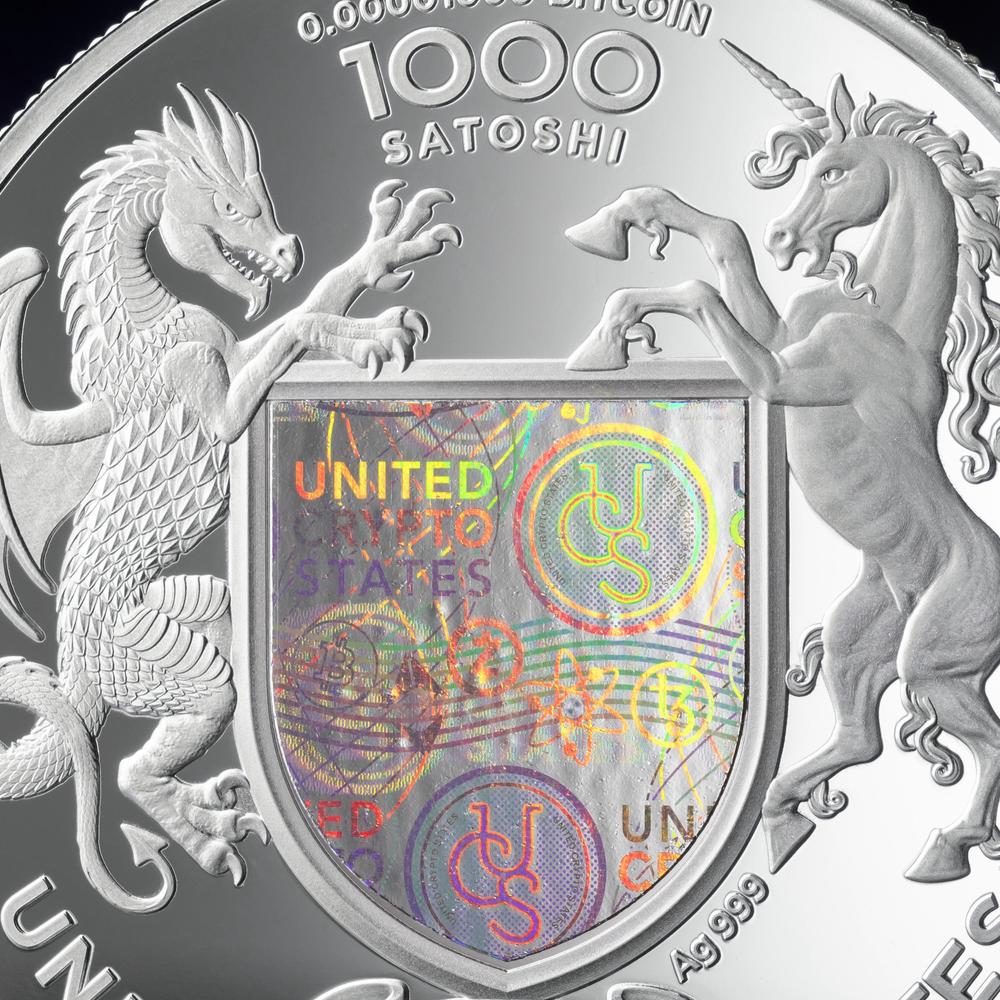 LIBERTAD 1 Oz Silver Coin 1000 Satoshi United Crypto States 2025