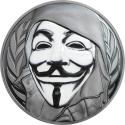 Mints Coins - GUY FAWKES MASK Anonymous V for Vendetta 1 Oz Black Proof Silver Coin 5$ Cook Islands 2016