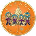 Mints Coins - BIG FAMILY GOLD Bejeweled Maple Leaf 1 Oz Silver Coin 5$ Canada 2021