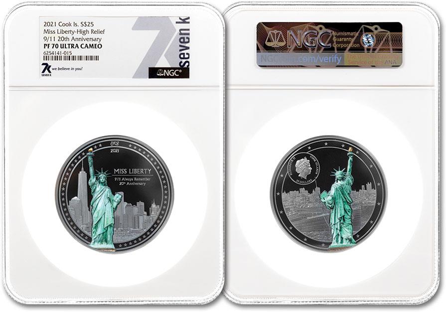 MISS LIBERTY PF70 20th Anniversary 9/11 By Miles Standish 5 Oz 