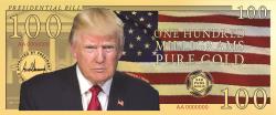 Mints Coins - PRESIDENTIAL BILL Trump Gold Foil USA 2025