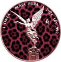 Mints Coins - WILD LIBERTAD Pink Leopard 1 Oz Silver Coin Mexico 2024