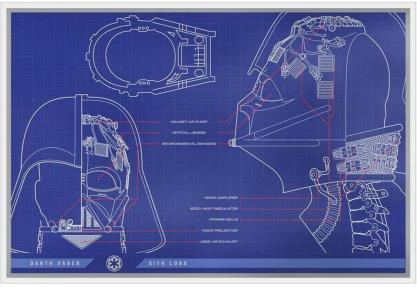 DARTH VADER HELMET Star Wars Blueprint 1 Oz Silver Foil 2