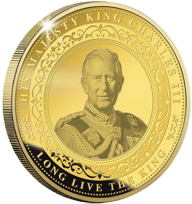 Mints - ACCESSION OF KING CHARLES III Gilded Base Metal Medal 2022