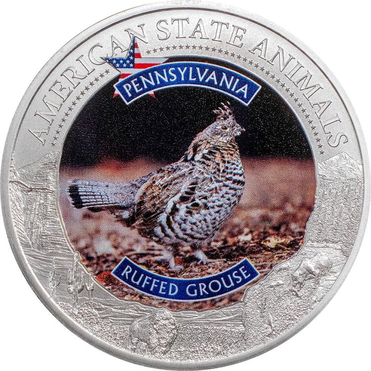 PENNSYLVANIA RUFFED GROUSE Graded MS70 American State Animals 1 Oz