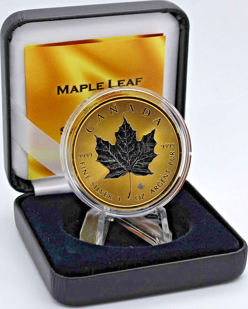 MAPLE LEAF Space Gold Edition 1 Oz Silver Coin 5$ Canada 2022