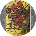Mints Coins - SUNFLOWERS by Van Gogh Stained Glass Art 2 Oz Moneta Argento 10 Cedis Ghana 2022