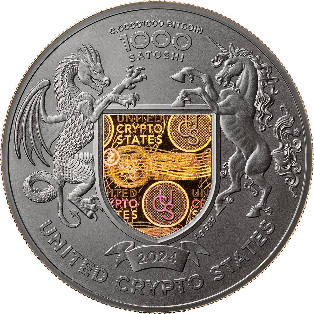 UKRAINE LAND OF FREEDOM Cryptocurrency 1 Oz Silver Coin 1000