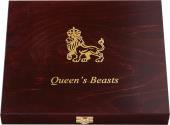 Mints Coins - WOODEN CASE Box Queen Beasts Series 1/4 Oz Display 10 Gold Coins Holder