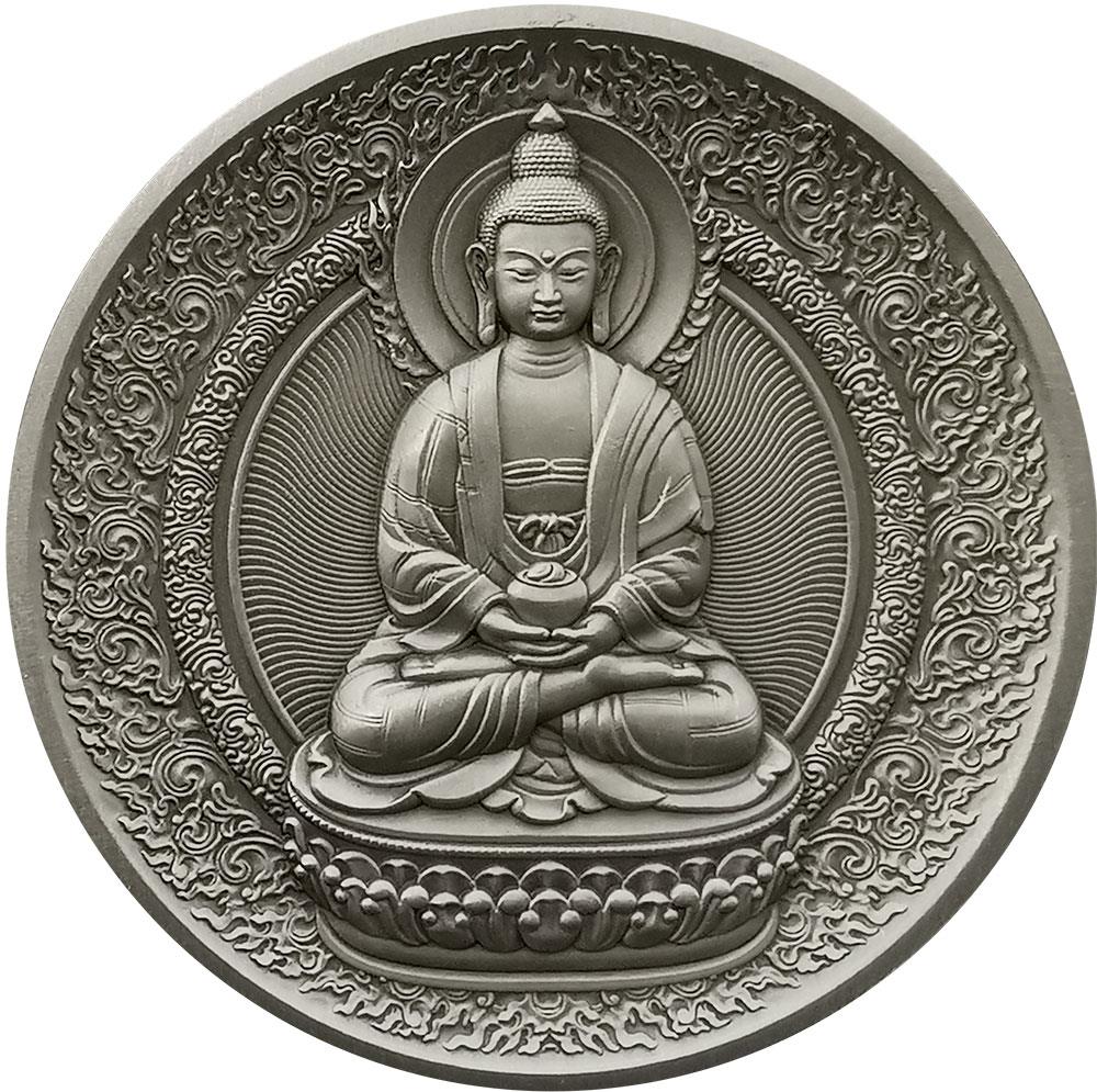 AMITABHA Tibetan Buddhism 2 Oz Silver Coin 5 Tala Samoa 2022 | Mints