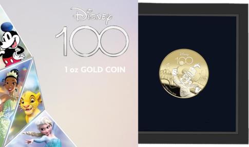 MICKEY MOUSE Disney 100 Magical Years 1 Oz Gold Coin 50$ Tala Samoa 2023