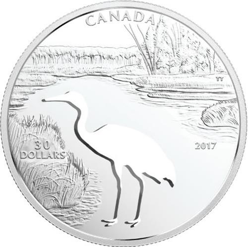 Cutout Whooping Crane Silver $30 NGC PF69 ER SKU50205 2017 Canada Endangered 