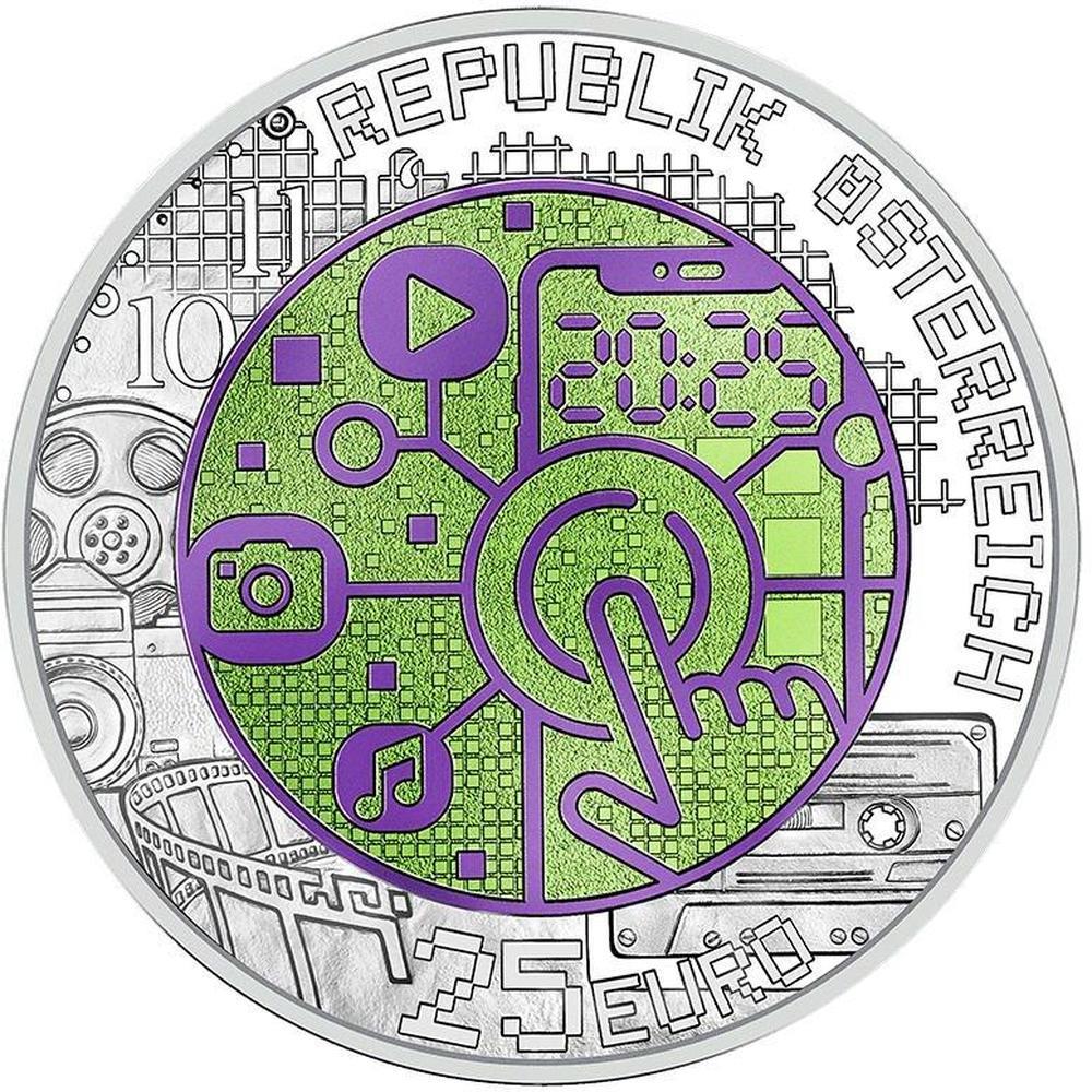 DIGITALISATION Niobium Set 1x Crypto Stamp 1x Silver Coin 25€ Euro Austria  2025