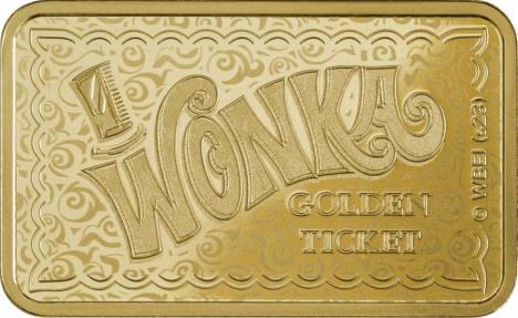 WILLY WONKA Chocolate Factory Gold Bar Switzerland 2023