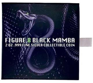 新品未使用⭐︎M.MOUSTACHE⭐︎23cm FIGURE EIGHT BLACK MAMBA 2 Oz Silver Coin 10000 Francs Chad 2023