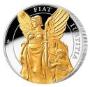 Mints Coins - JUSTICE Queen Virtues Plated 1 Oz Silver Coin 1 Pound Saint Helena 2022