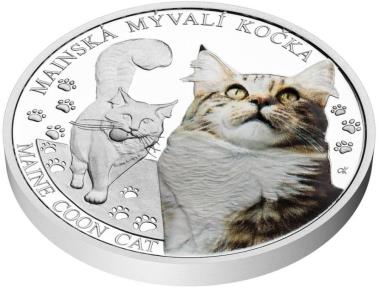 MAINE COON Cat Breeds 1 Oz Silver Coin 1$ Niue 2024 | Mints