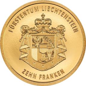 RHINE VALLEY 100 Years Swiss Franc Gold Coin 10 Francs