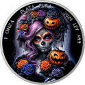 Mints Coins - DIA DE LOS MUERTOS Black Halloween Libertad 1 Oz Silver Coin Mexico 2024