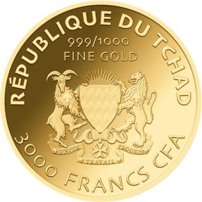 GUARDIAN ANGEL 1/1000 Oz Gold Coin 3000 Francs Chad 2023 | Mints