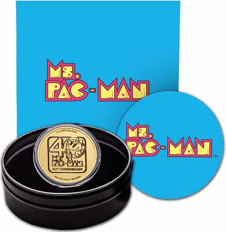 MS PACMAN 40th Anniversary 1 Oz Gold Coin 250$ Niue 2021 | Mints