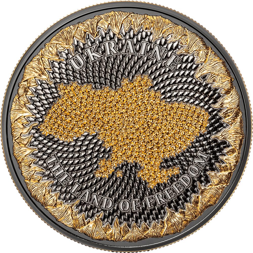 UKRAINE LAND OF FREEDOM Cryptocurrency 1 Oz Silver Coin 1000 Satoshi United  Crypto States 2024