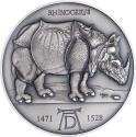 Mints Coins - RHINOCERUS Albrecht Durer 550th Anniversary 2 Oz Silver Coin 2000 Francs Cameroon 2021