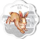 Mints Coins - RABBIT Lunar Year Shaped 1 Oz Silver Coin 5$ Singapore 2023