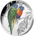 Mints Coins - RAINBOW LORIKEET Birds of Australia 1 Oz Silver Coin 1$ Niue 2024