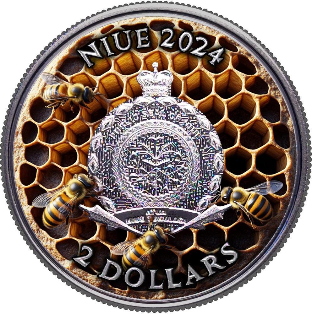 BEE Bitcoin 1 Oz Silver Coin 2$ Niue 2024 | Mints