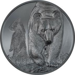 Mints - BROWN BEAR Growing Up 2 Oz Silver Coin 1000 Togrog Mongolia 2023