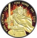 Mints Coins - KING ARTHUR Burning Myths and Legends 1 Oz Silver Coin 2£ United Kingdom 2023