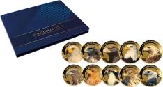 Mints Coins - MOST FAMOUS EAGLES Set 10x1/1000 Oz Gold Coins 3000 Francs Chad 2024