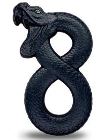 新品未使用⭐︎M.MOUSTACHE⭐︎23cm FIGURE EIGHT BLACK MAMBA 2 Oz Silver Coin 10000 Francs Chad 2023