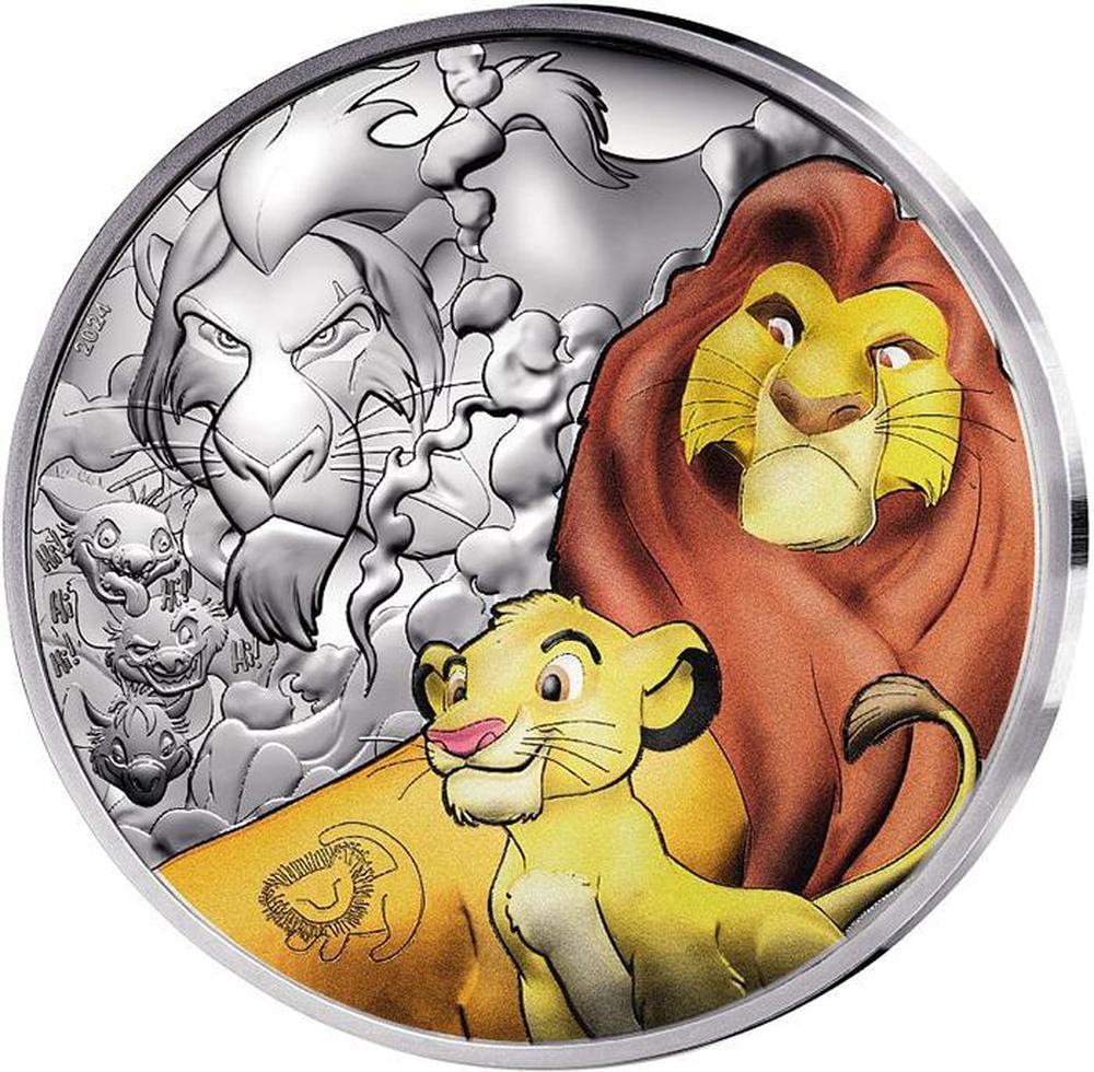 MUFASA AND SIMBA Lion King 30th Anniversary 5 Oz Silver Coin 50€ Euro  France 2024