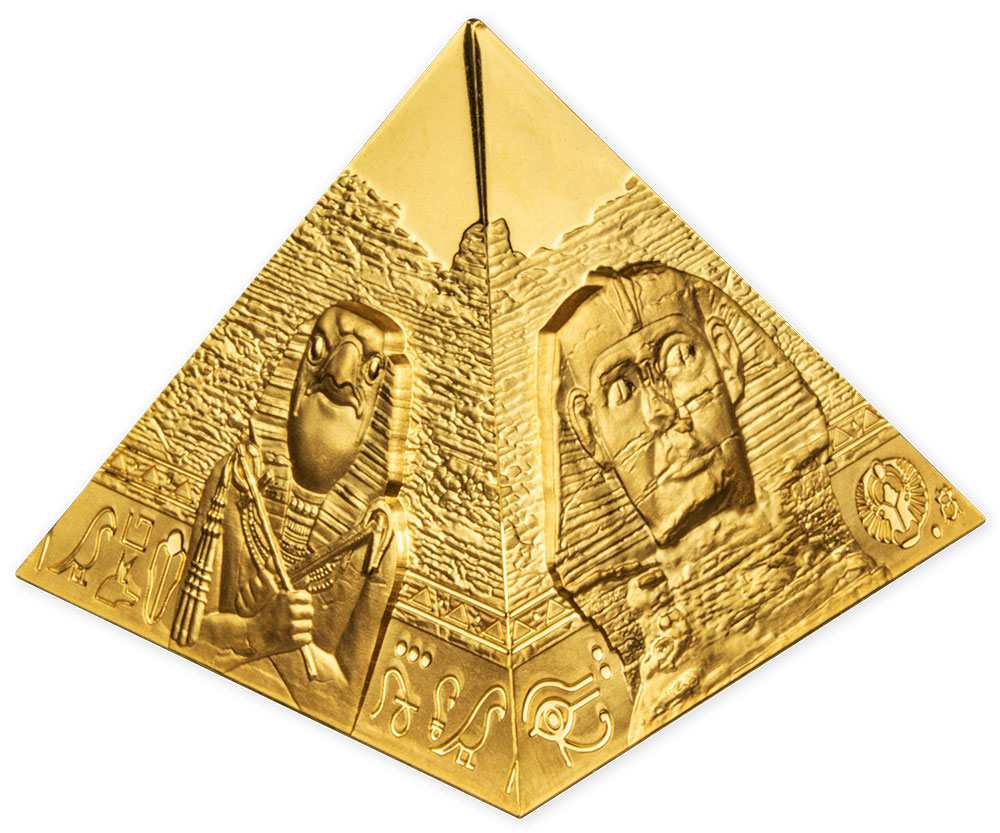 PYRAMID OF GIZA 3D 5 Oz Gold Coin 100 Tala Samoa 2023 Mints