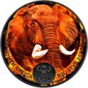 Mints Coins - BURNING ELEPHANT Ruthenium Big Five II 1 Oz Silver Coin 5 Rand South Africa 2021