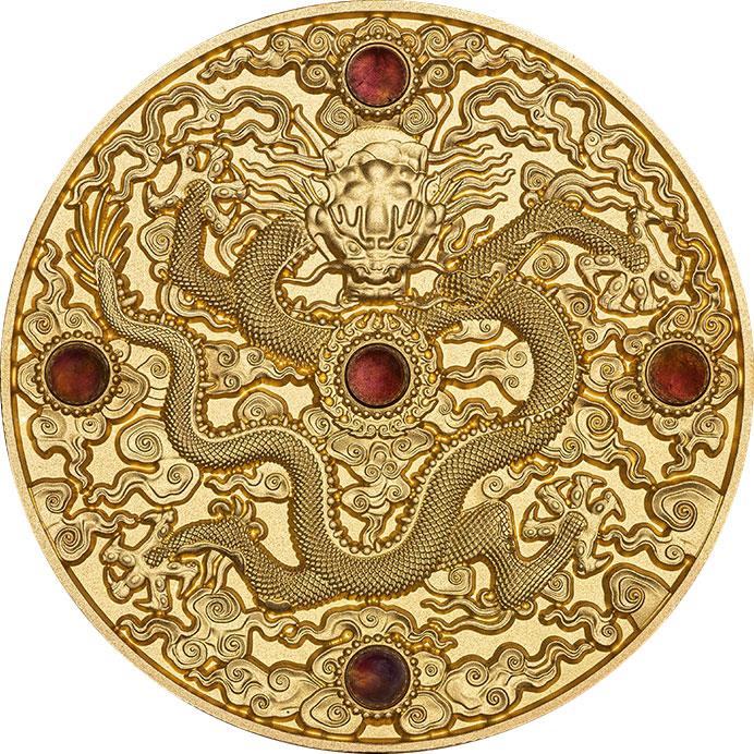 CHINESE DRAGON ART Gilded 2 Oz Silver Coin 5$ Niue 2023 | Mints