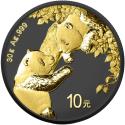 Mints Coins - PANDA Black Platinum and Gold Silver Coin 10 Yuan China 2023