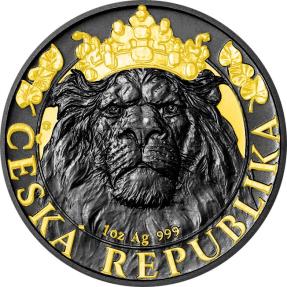 Mints - CZECH LION Black Platinum 1 Oz Silver Coin 2$ Niue 2022