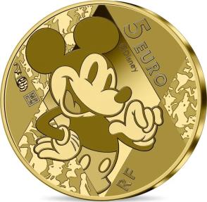 5 euros France 2023 100 ans Disney Minnie Mouse BE Proof Or