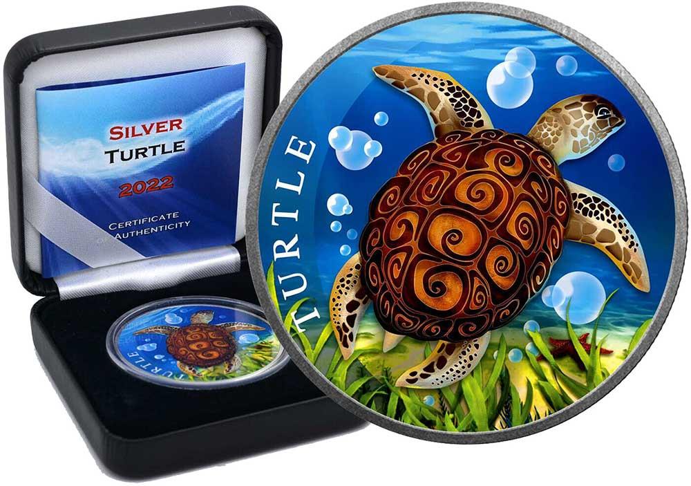 TURTLE 1 Oz Silver Coin 2 Niue 2022 Mints