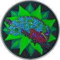 Mints Coins - CHAMELEON Dot Art 3 Oz Silver Coin 20$ Palau 2025