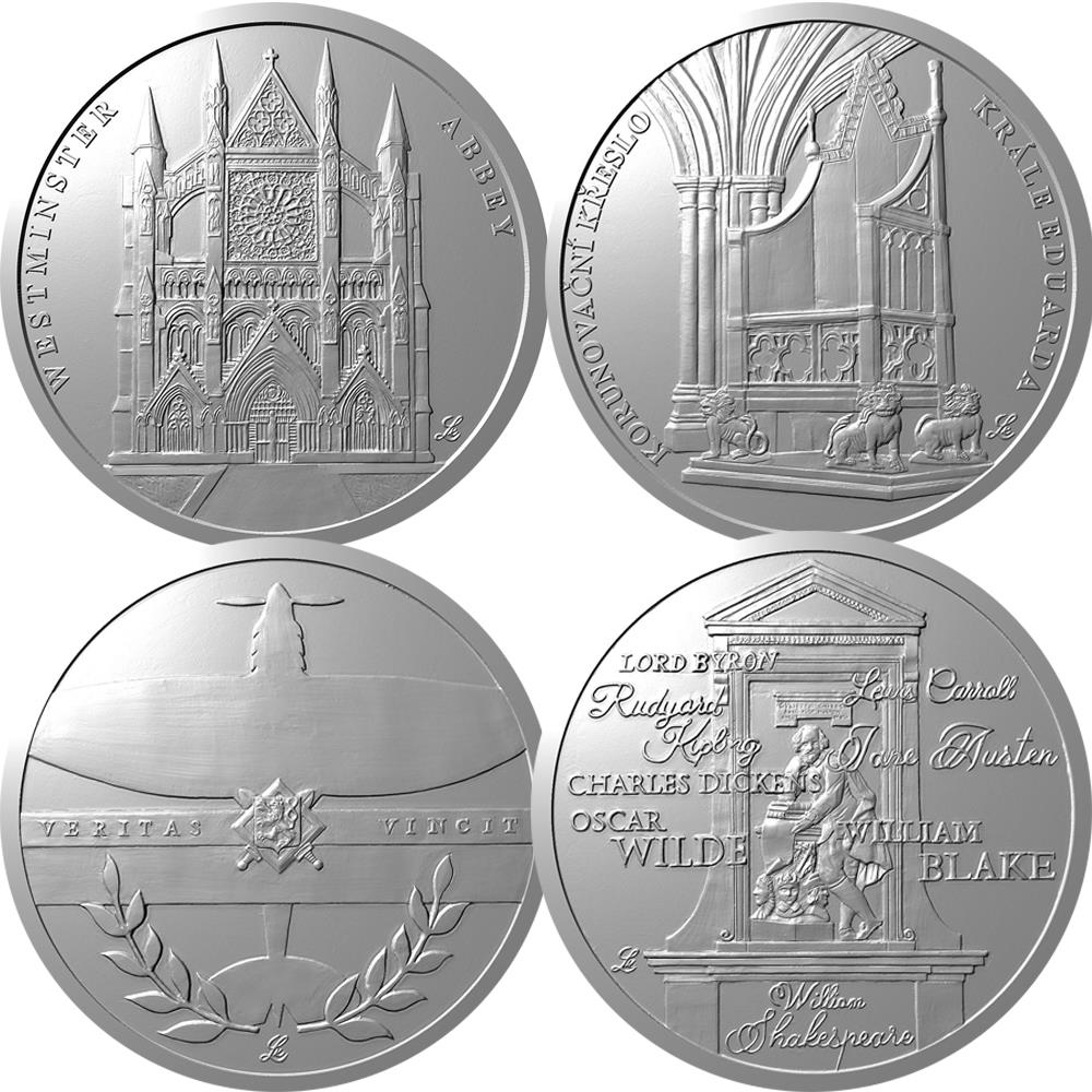 Mints - WESTMINSTER ABBEY Cathedral Set 4 Silver Coins 1$ Niue 2022